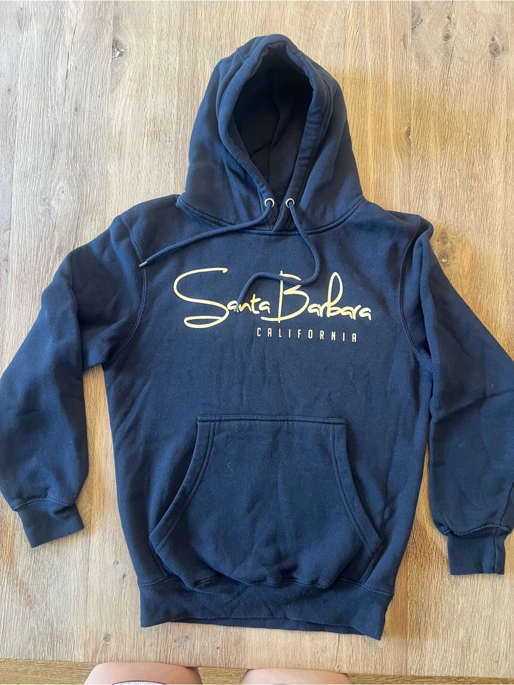 Santa Barbara California Pullover Hoodie Navy Blue XS